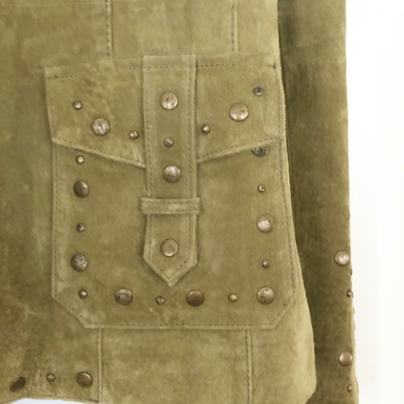 VTG Bernardo Suede Studded Jacket XL - Picture 4 of 11
